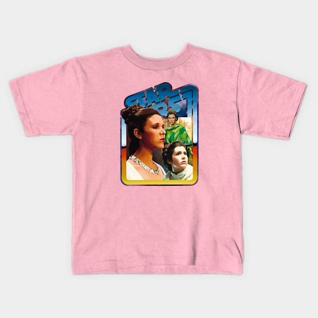 The Princess (nebula background, desert border) Kids T-Shirt by Art And Soul